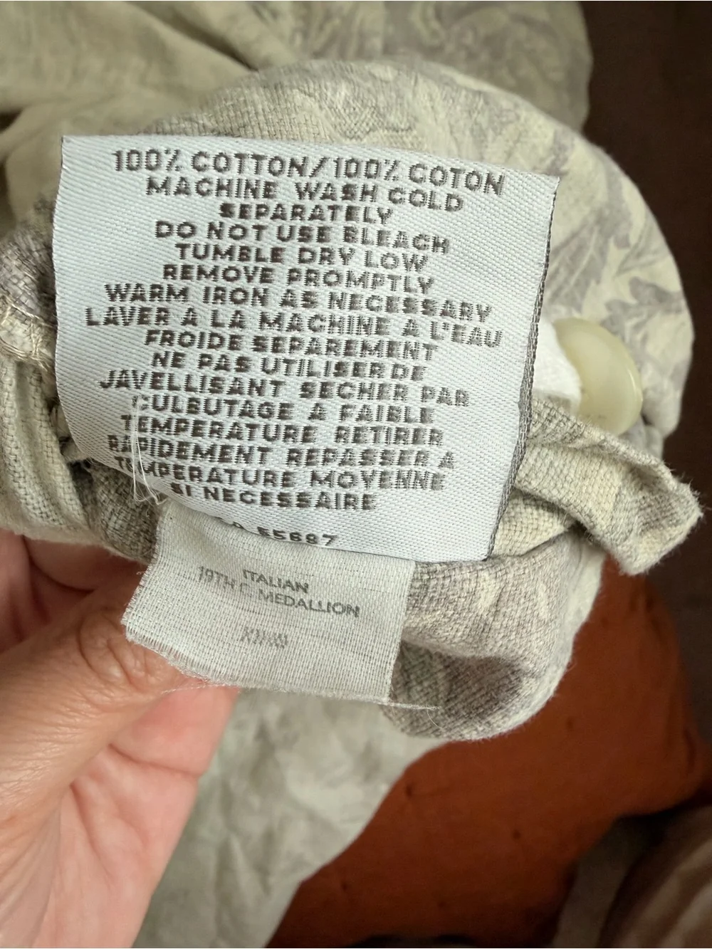 Restoration Hardware Light Gray Damask Comforter